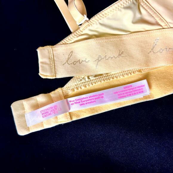 PINK Victoria’s Secret Wear Everywhere Wireless Pushup Bra Yellow 32D NWOT - Picture 3 of 5